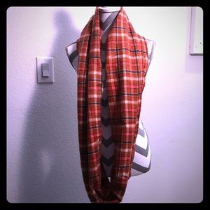 LOFT red plaid infinity scarf